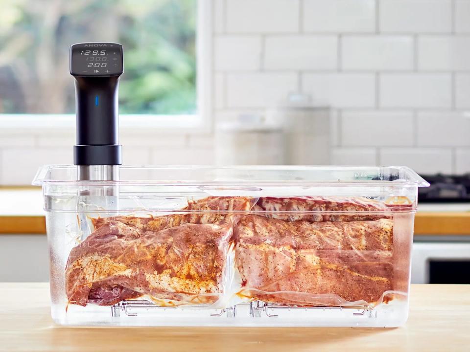 The Anova Precision Cooker Pro sous vide machine.