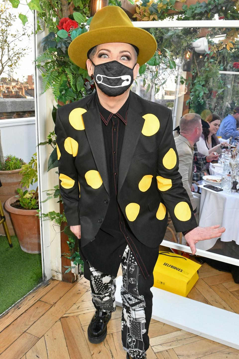 <p>Boy George attends the reopening of Selfridge’s rooftop restaurant Alto by San Carlo on Monday in London. </p>