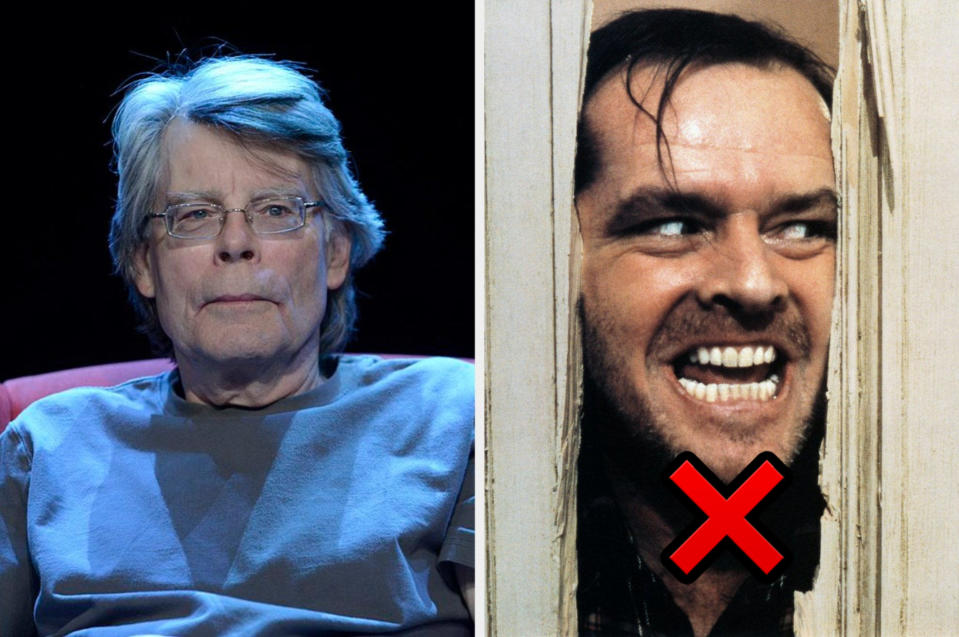 Stephen King and Nicholson as Jack during the Here's Johnny scene