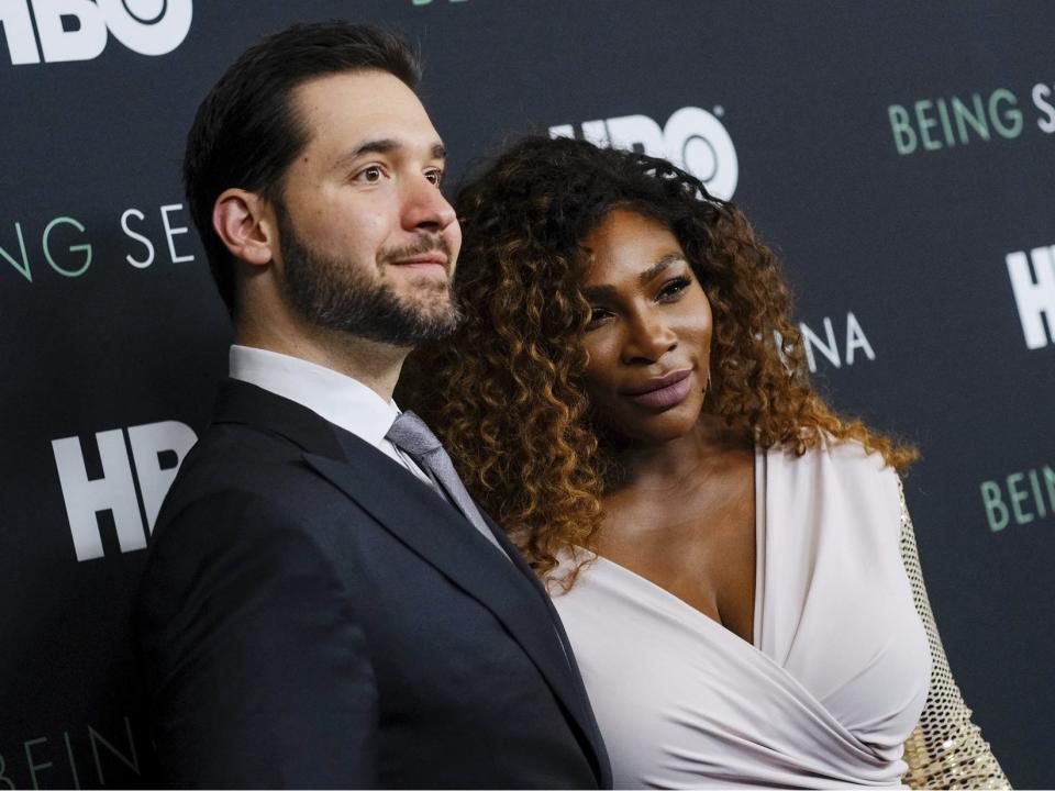 Serena Williams. right, and husband Alexis Ohanian