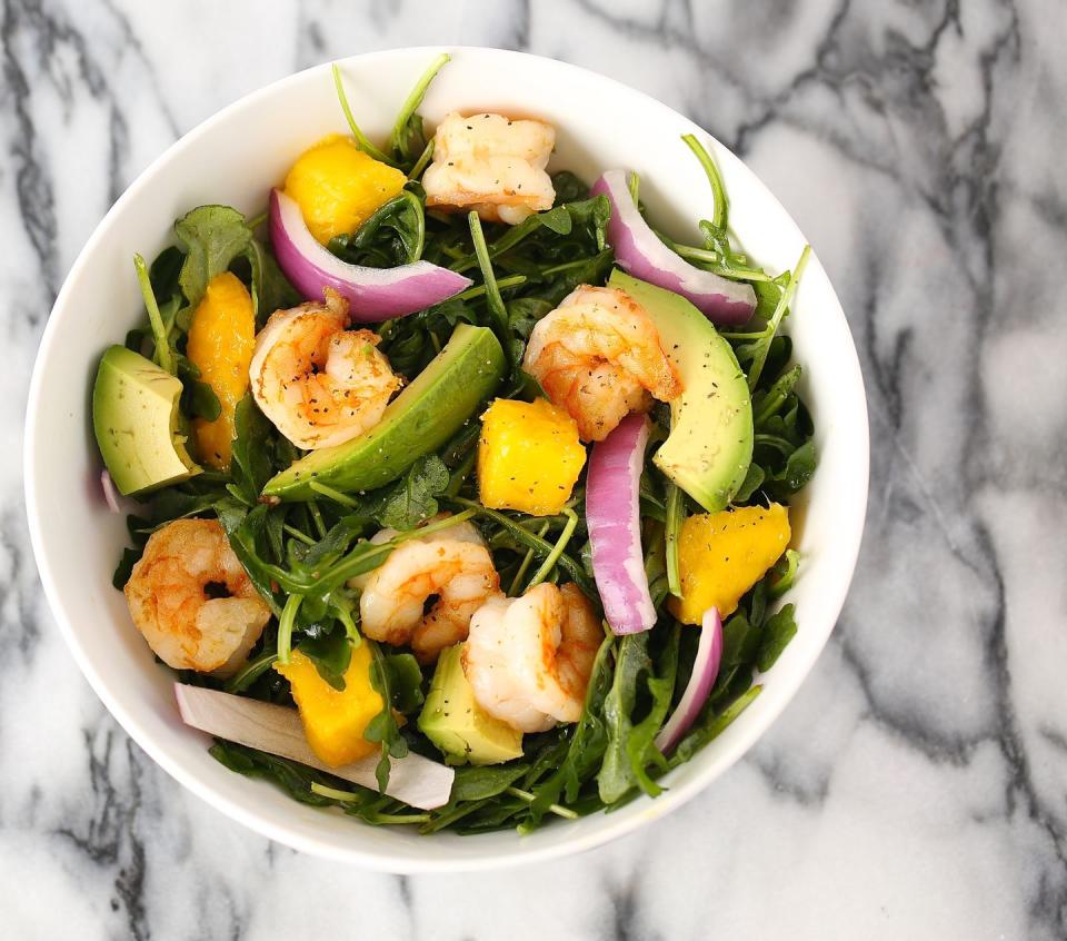 Shrimp, Mango, and Avocado Arugula Salad