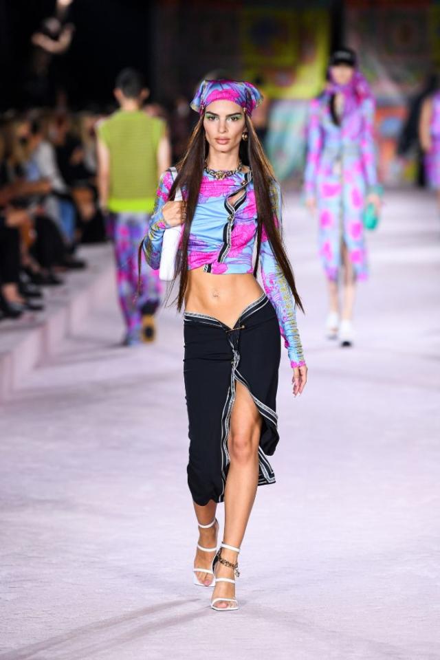 Versace Goes Sky-High For Spring 2022 With Platforms, Minis and Scarf  Prints Galore