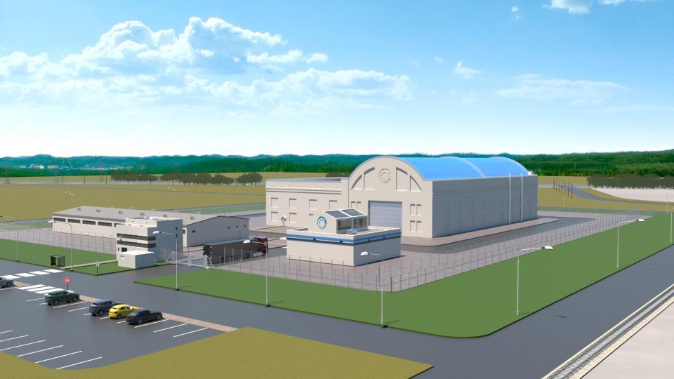 A rendering shows what the Hermes low-power demonstration reactor may look like once it's built in Oak Ridge. The company received approval to construct the reactor from the Nuclear Regulatory Commission on Dec. 12, 2023.