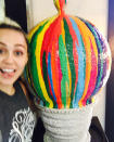 <p>Sculpture or world's largest rainbow ice cream cone?</p>