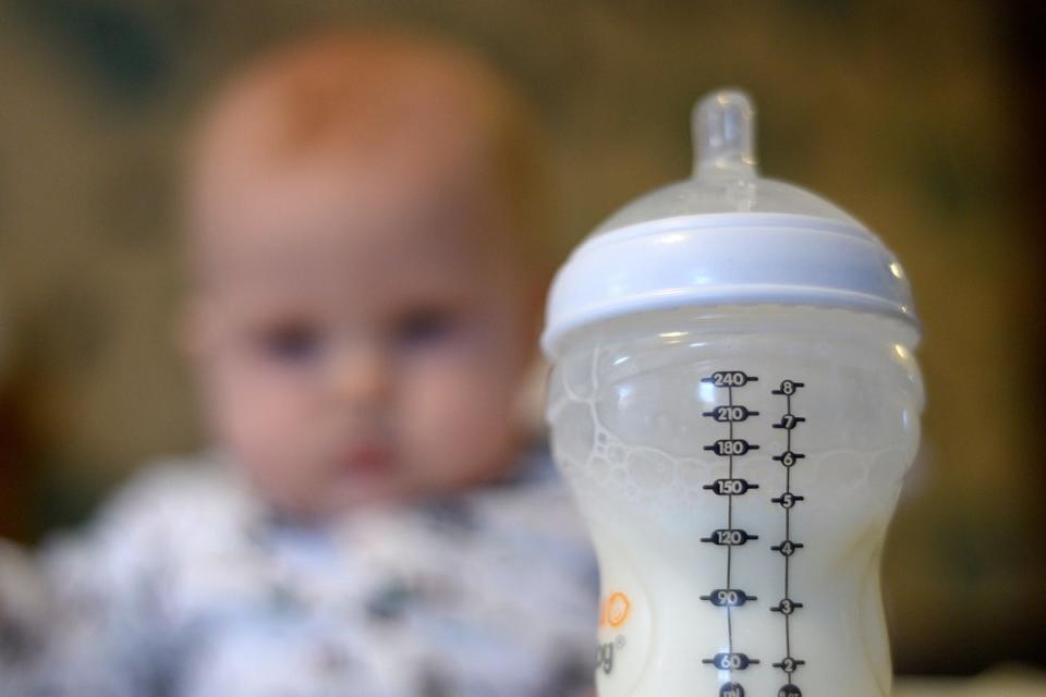 Some 86% of parents with a baby under one are concerned about the rising cost of infant formula, research by Iceland suggests (PA Archive)