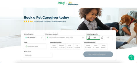 The Don't!  x Bright Horizons landing page, where pet parents can book employer-sponsored pet sitting from 5-star pet sitters.  (Graphic: Business Wire)