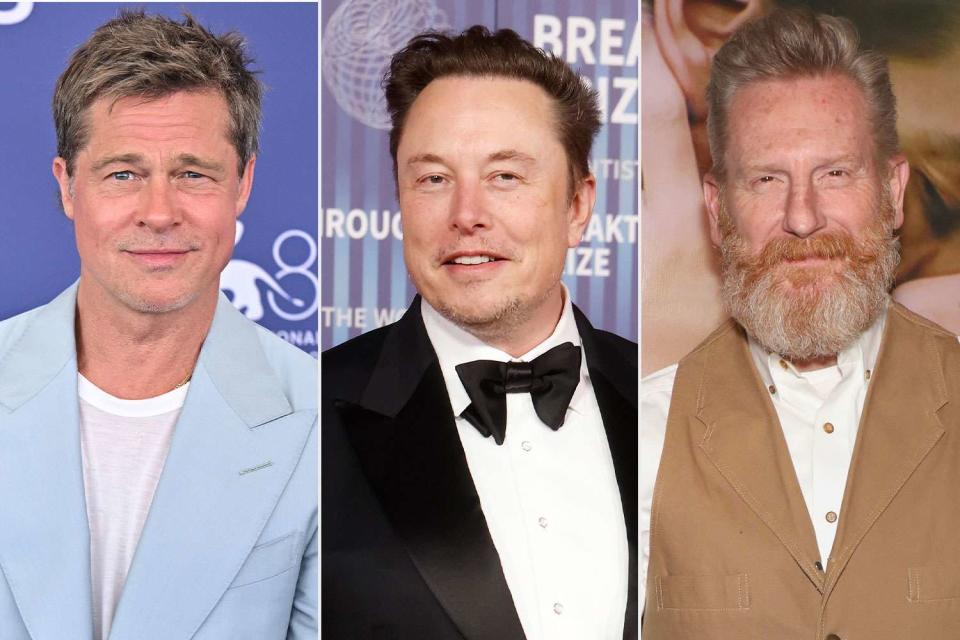 <p>Getty(3)</p> Brad Pitt, Elon Musk and Rory Feek