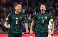 <p> In 1954, Italy wore a &#x2018;Maglia Verde&#x2019; green shirt while beating Argentina. It&#x2019;s sometimes odd where kit manufacturers find their inspiration but in 2019, the Azzurri returned to that rich green to celebrate a new generation of talent. The &#x2018;renaissance&#x2019; jerseys featured a stunning pattern that any of the nation&#x2019;s fashion houses would be proud of with touches of gold, red and blue. Ciao, bella. </p>