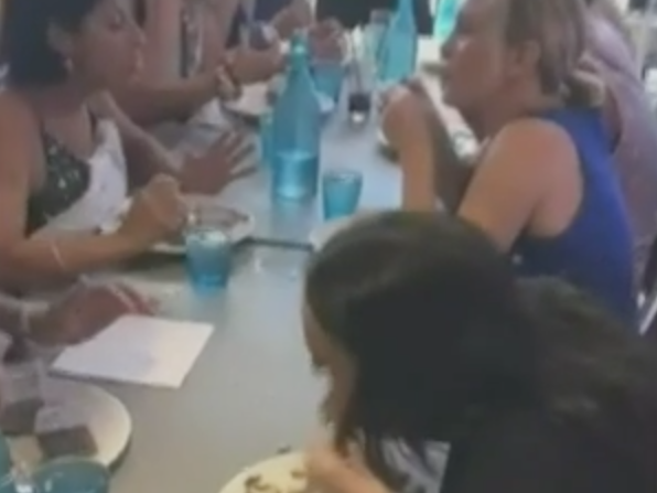 Contestants at the Australia Day celebrations at the Beach House Hotel in Hervey Bay, Queensland, where one participant choked to death: Screenshot/9 News