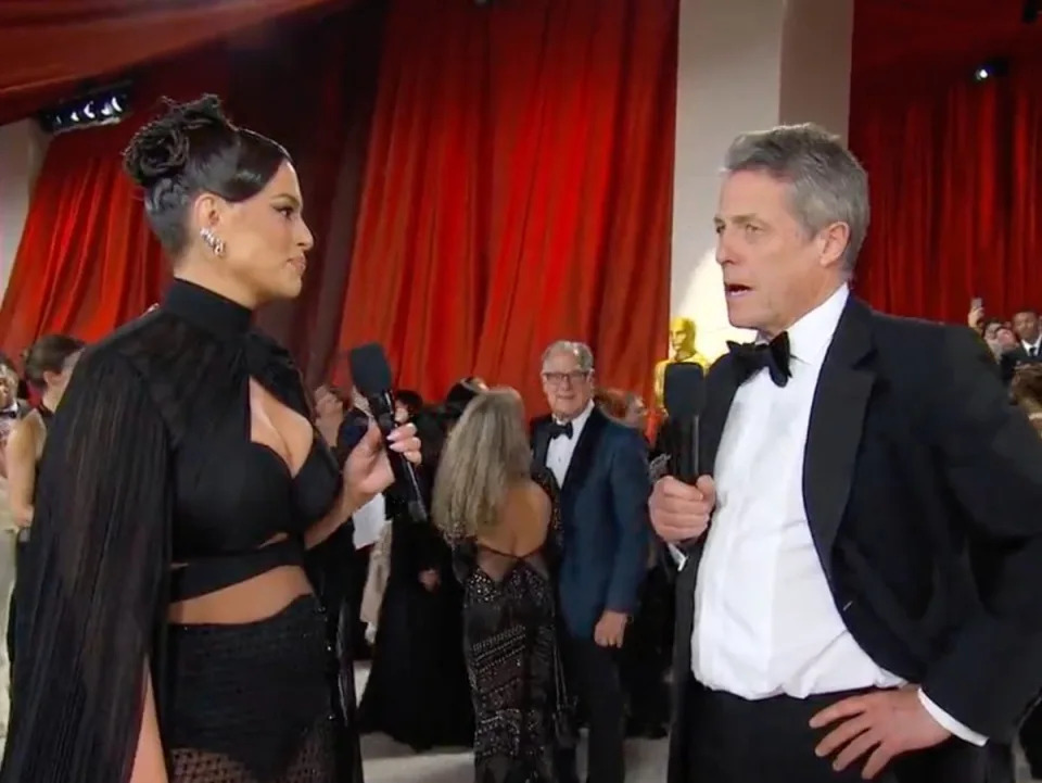 Ashley Graham wasn’t prepared for her Hugh Grant interview at the Oscars (ABC)