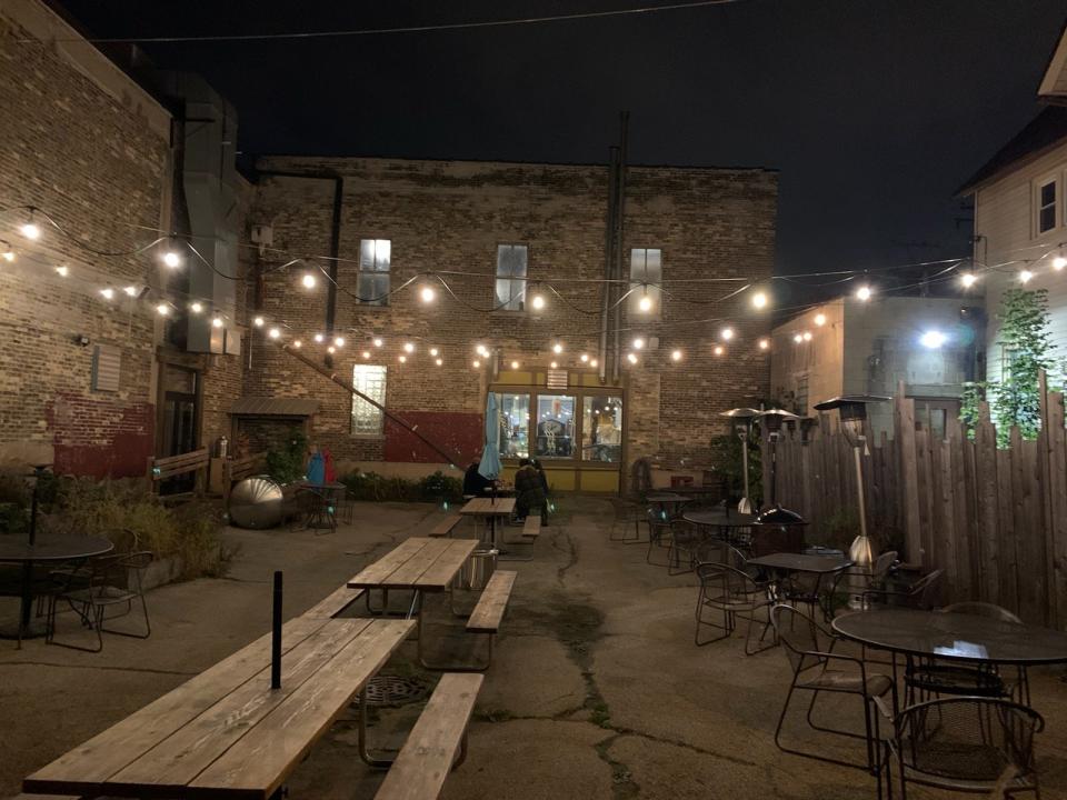 Company Brewing has a large patio with multiple heaters to keep beer drinkers warm.