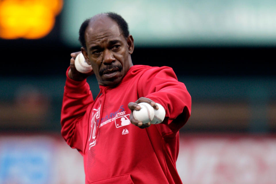 ST LOUIS, MO - OCTOBER 27: Manager Ron Washington of the Texas Rangers throws batting practice prior to Game Six of the MLB World Series against the St. Louis Cardinals at Busch Stadium on October 27, 2011 in St Louis, Missouri. (Photo by Jamie Squire/Getty Images)