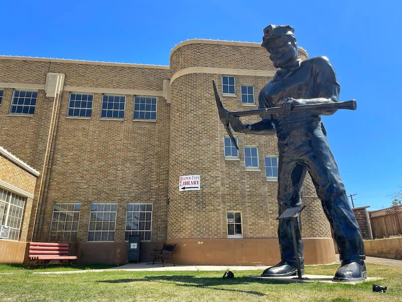 The "Big John" statue is pictured in front of the Helper City Library as an ode to the town's rich mining history. Helper was once a town on the brink of death after the downturn of the coal industry, but through resilience, community collaboration and proactive rural leadership, it has weathered the storm on its way to becoming the best version of itself. | Logan Stefanich, KSL.com