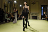 The Vera Wang collection is modeled during Fashion Week in New York, Tuesday, Feb. 11, 2020. (AP Photo/Richard Drew)