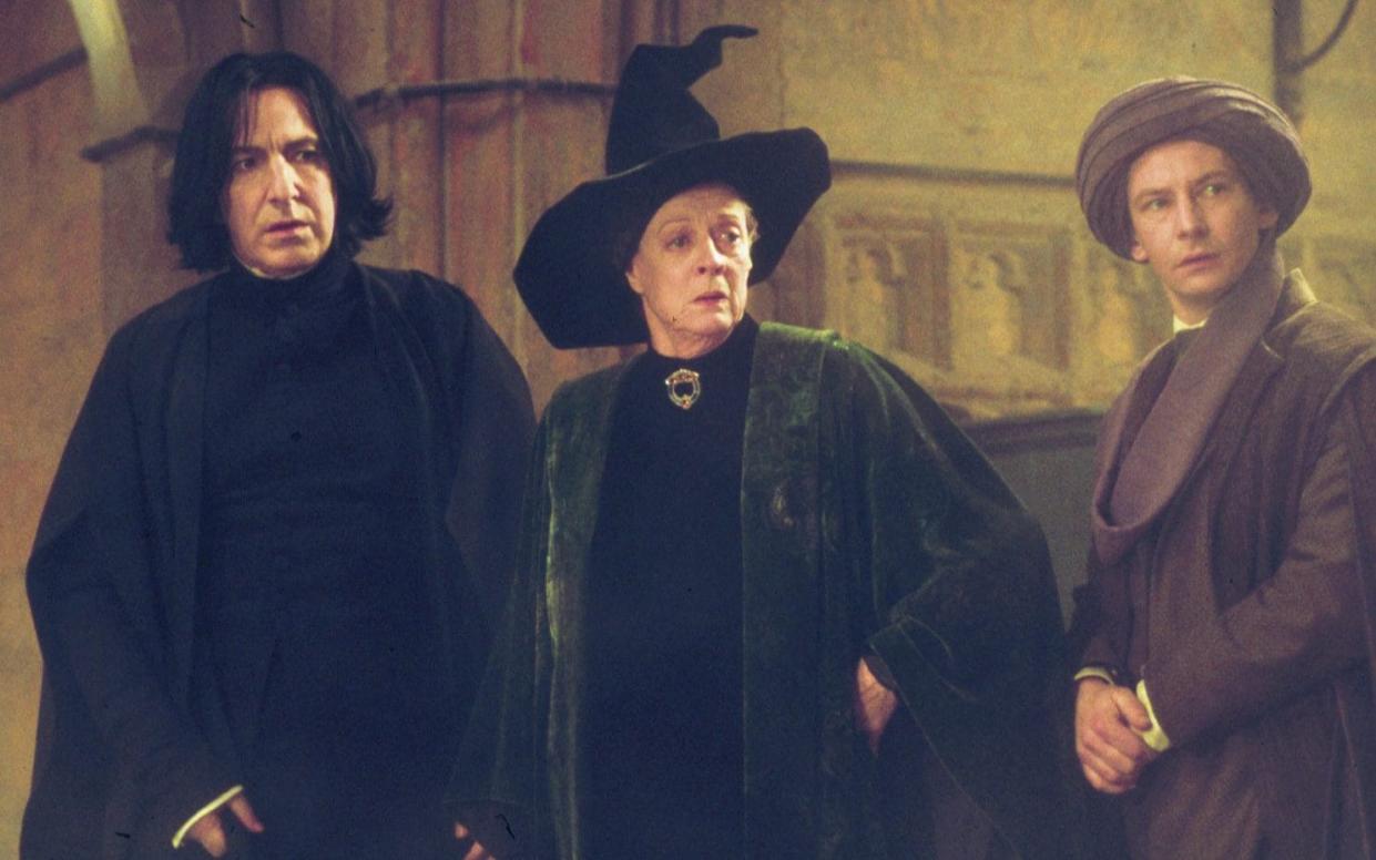 Alan Rickman as Professor Severus Snape, Maggie Smith as Professor Minerva McGonagall and Ian Hart as Professor Quirrell - Warner Bros.