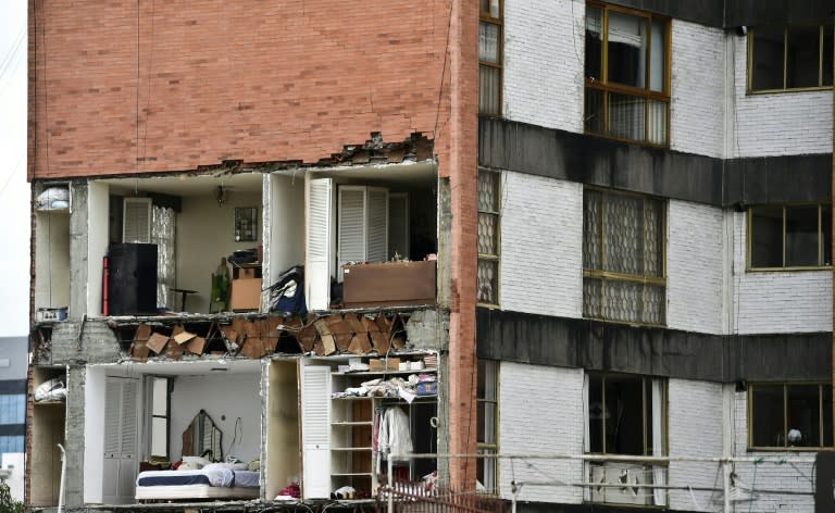 One of the multy-story building damaged during the September 19 earthquake, at one of Mexico City's most fashionable neighbourhoods