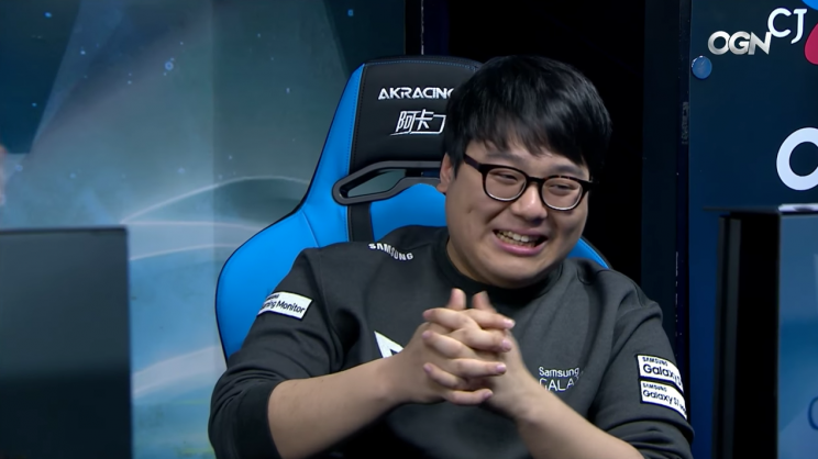 Samsung Galaxy top laner Lee “CuVee” Seong-jin after Samsung’s sweep of SK Telecom T1 (OnGameNet/Twitch)