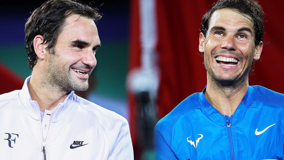 Roger Federer and Rafael Nadal, pictured here at the Shanghai Masters in 2017.