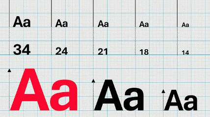 Microsoft's new default font, Aptos, displaying the letter A. 