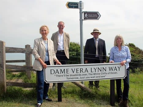 The footpath leading to the clifftops has been renamed Dame Vera Lynn Way (Dover District Council)