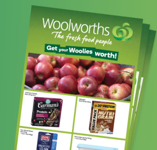 Woolworths catalogue shown.