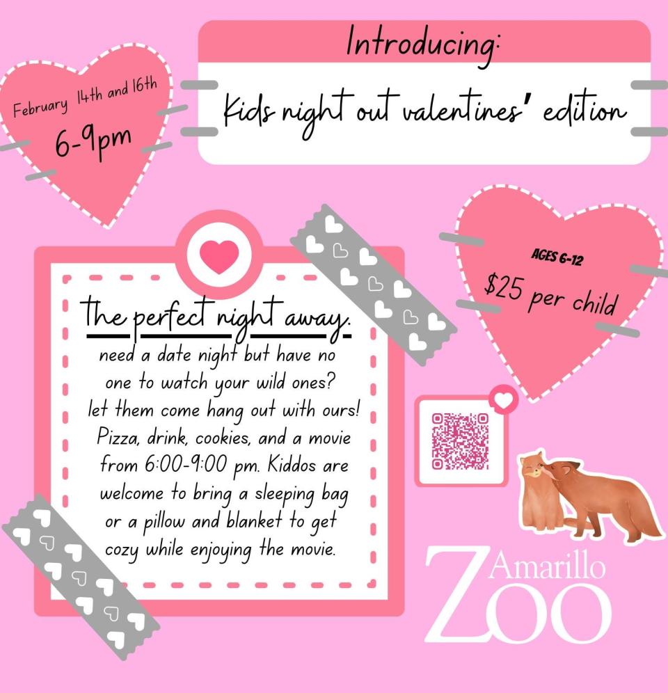 Amarillo Zoo hosts a Kids Night out availble Feb.14 and 16.