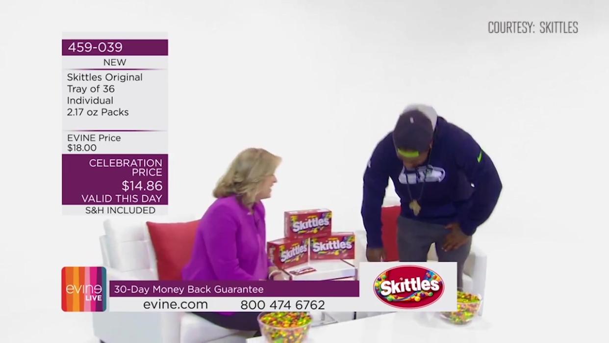 Marshawn Lynch Sells Skittles on Home Shopping Channel