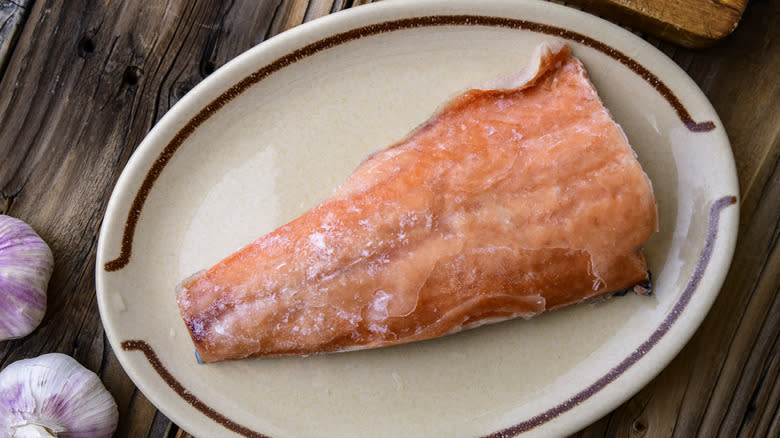 frozen salmon filet