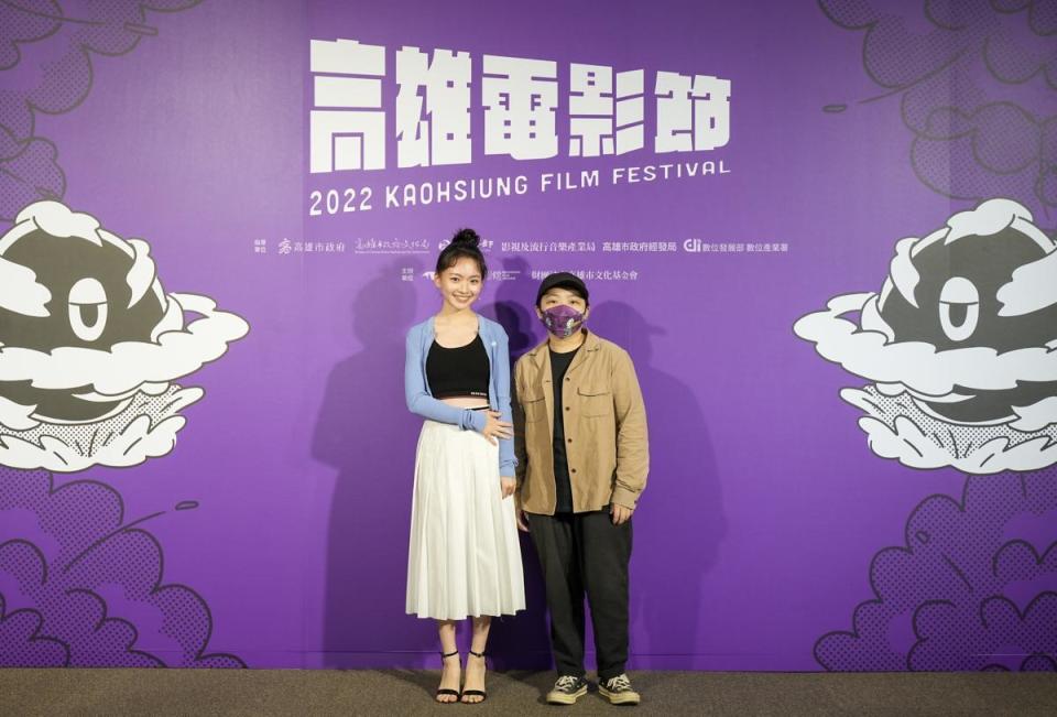 《幻象人》導演王逸鈴偕同演員喬湲媛出席放映現場，暢聊拍戲苦樂。（高雄電影節提供）