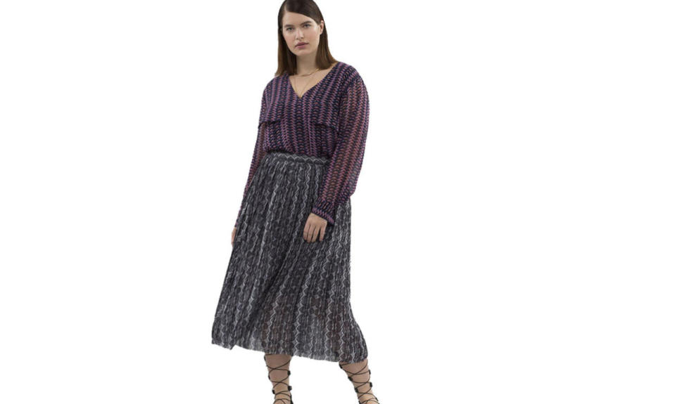 RACHEL Rachel Roy Pleated Snake Skirt