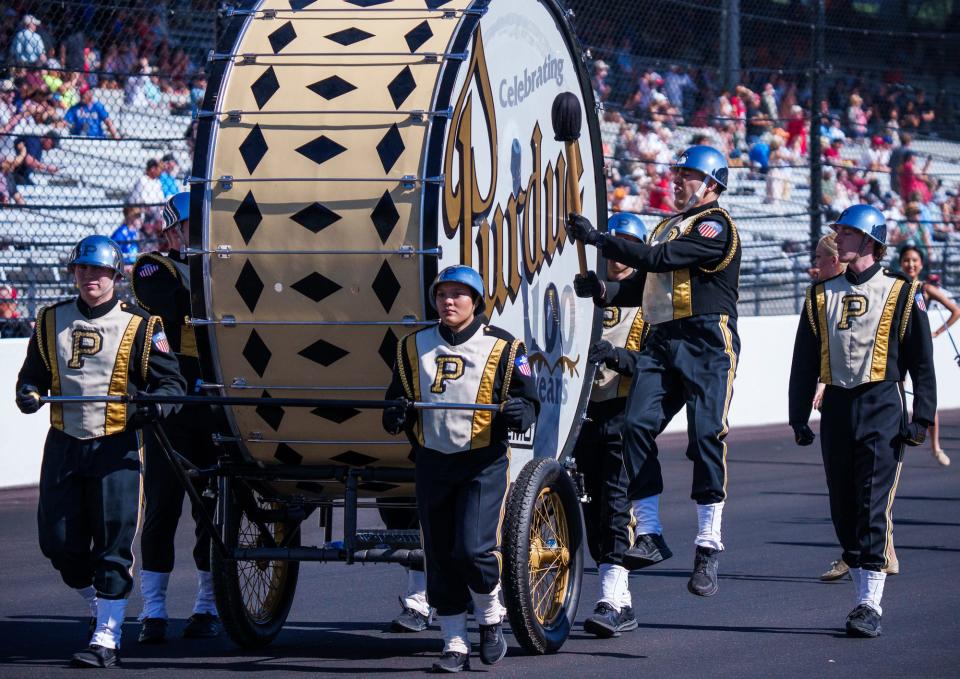 Adding to the tradition of bigness, Purdue's "world's largest drum" is a familiar pre-race sight at the Indianapolis 500.