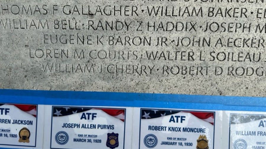 Macon County Sgt. William Cherry’s name is etched on the National Law Enforcement Officers Memorial in Washington D.C. (Courtesy: MCSO)