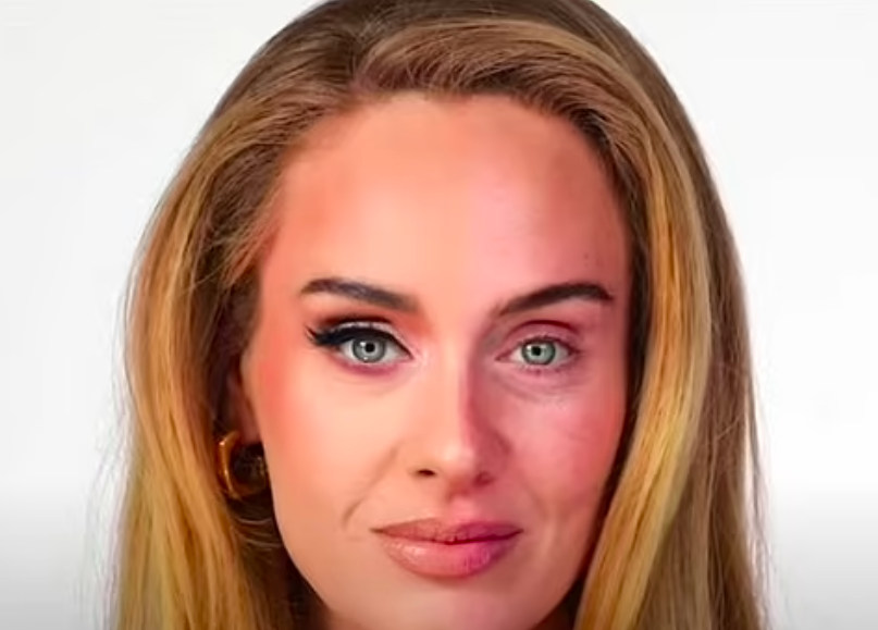 Adele was given a split face transformation. (YouTube/Nikki Tutorials)