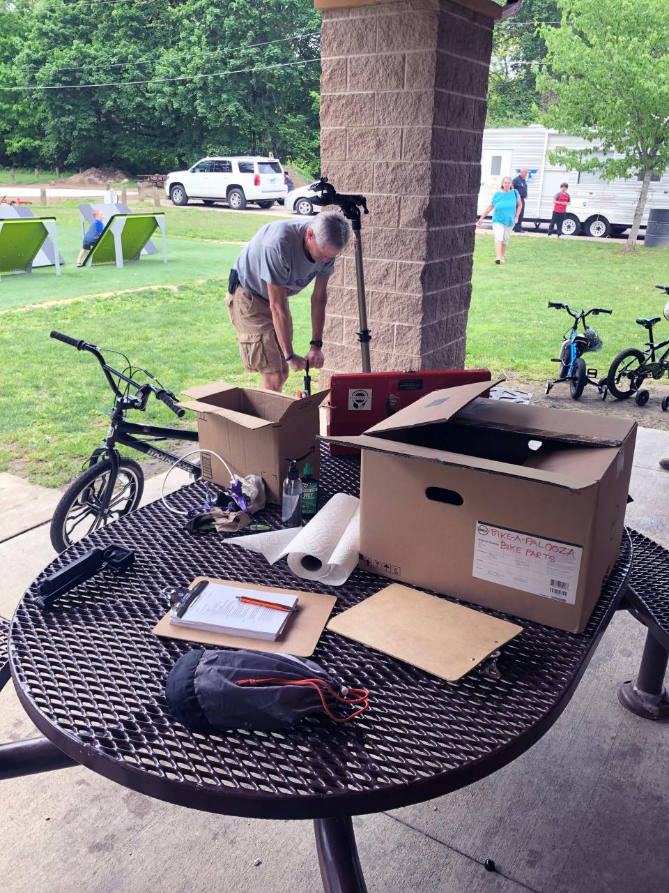 Free bike repairs were provided during the Bike-A-Palooza Saturday.