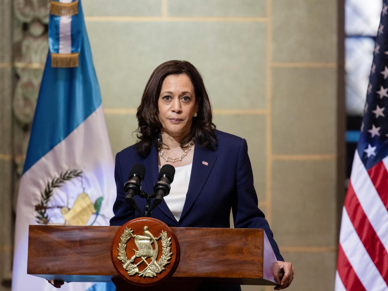 <p>US Vice President Kamala Harris says ‘Do not come. Do not come. The United States will continue to enforce our laws and secure our borders. If you come to our border, you will be turned back'</p> (REUTERS)