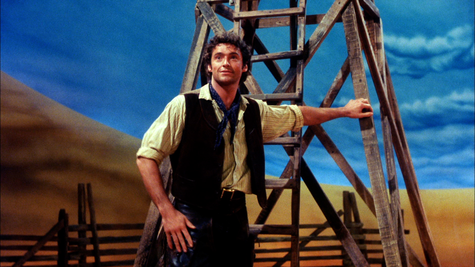 Hugh Jackman stars in the 1998 London production "Rodgers & Hammerstein’s Oklahoma!" A filmed performance of the Olivier Award-winning production will screen July 16 and 19 in theaters.