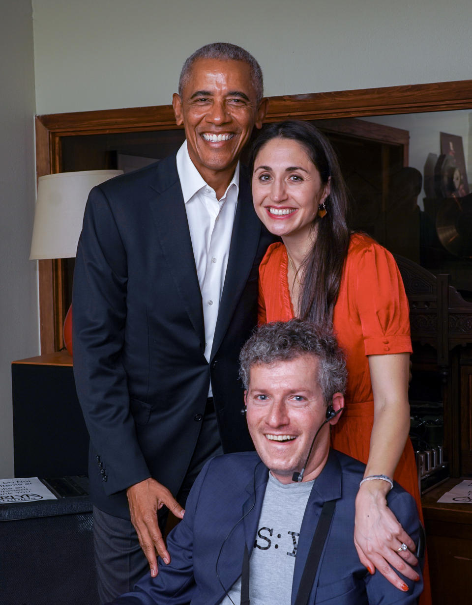 Former President Obama, Sandra Abrevaya and Brian Wallach at SXSW, March 12, 2023.