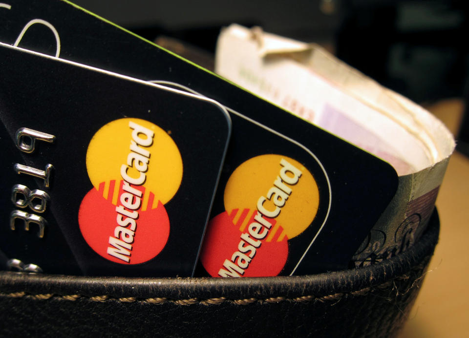 MasterCard credit cards are seen in this illustrative photograph shot December 8, 2010. REUTERS/Jonathan Bainbridge/Illustration/File Photo