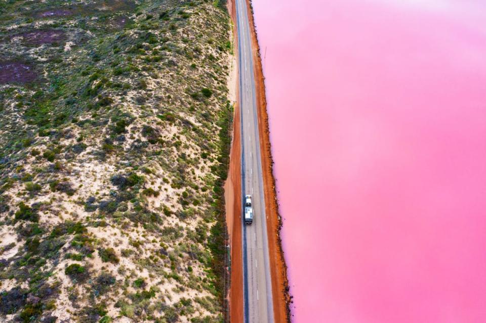 <div class="inline-image__caption"><p>Hutt Lagoon</p></div> <div class="inline-image__credit">Tourism Western Australia </div>