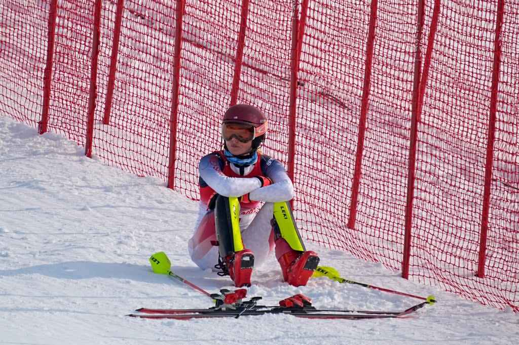 Mikaela Shiffrin said she was unsure if she would continue after her latest setback in Beijing (Robert F. Bukaty/AP) (AP)