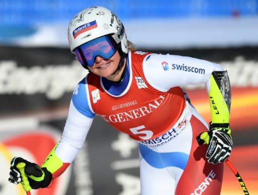 Switzerland's Corinne Suter claimed her second World Cup win of the season when she won the women's super-G race in Garmisch-Partenkirchen on Sunday