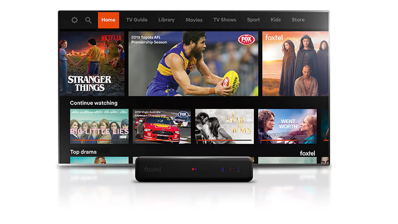 The new look Foxtel interface. 