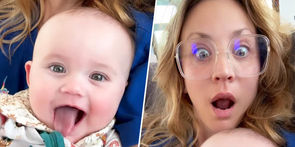 Kaley Cuoco shared a video to her Instagram story Nov. 23 of her being stunned when daughter Matilda, 7 months, said 