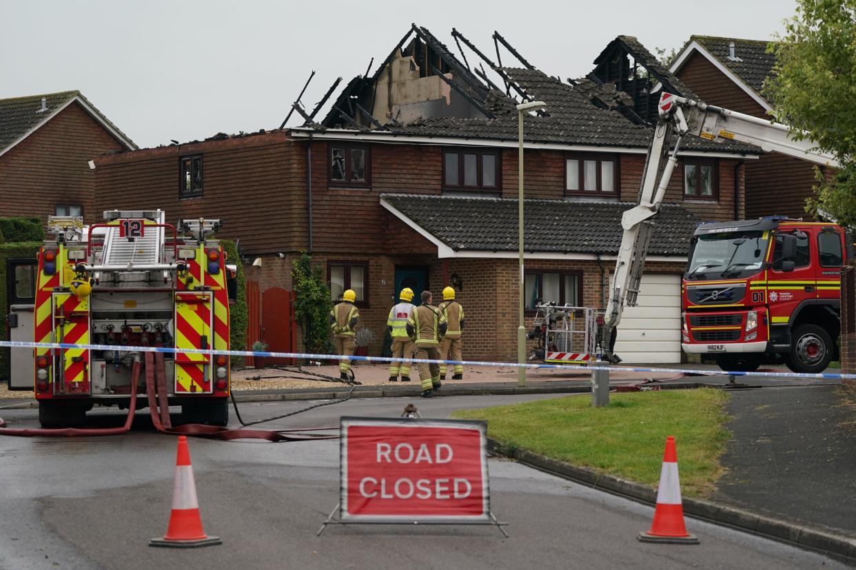 Fire crews were called to the address in Mercia Avenue in Andover on Saturday morning  (PA)