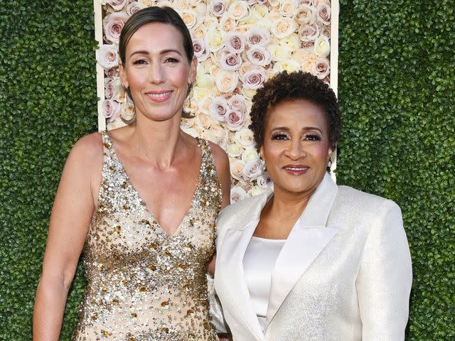 <p>Michael Buckner/Golden Globes 2024/Golden Globes 2024/Getty</p> Alex Sykes and Wanda Sykes at the 81st Golden Globe Awards on January 7, 2024 in Beverly Hills, California.