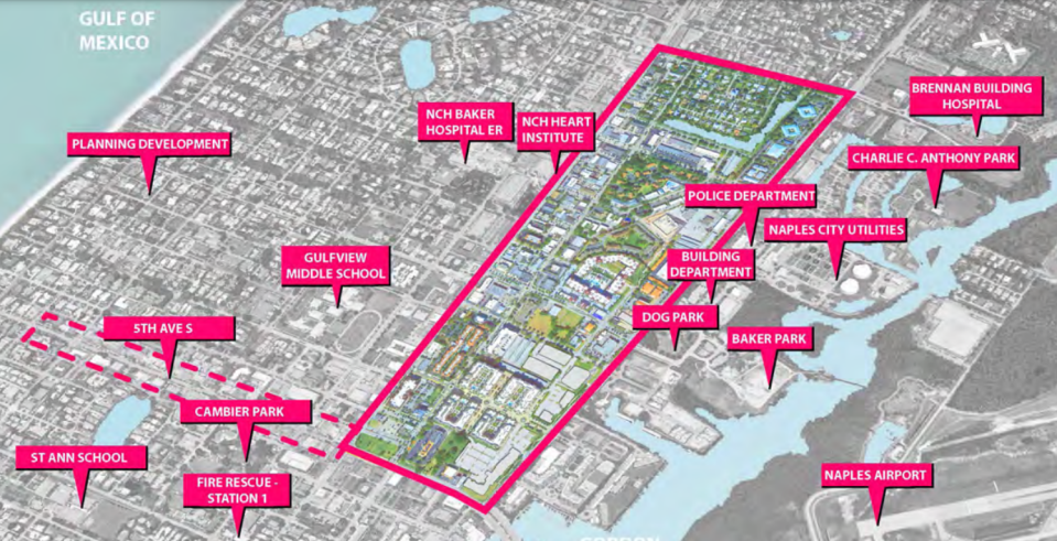 In the Know: Points of interest near the Naples Design District, as illustrated in city documents.