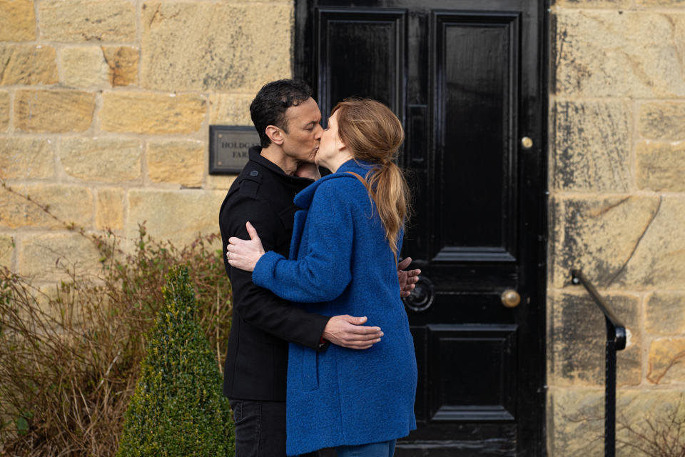 FROM ITV

STRICT EMBARGO
Print media - No Use Before Tuesday 22nd March 2022
Online Media - No Use Before 0700hrs Tuesday 22nd March 2022

Emmerdale - Ep 9323

Tuesday 29th March 2022

Confused and emotional, Laurel Thomas [CHARLOTTE BELLAMY] gives in to her feelings and kisses Jai Sharma [CHRIS BISSON] but will she regret her actions? 

Picture contact - David.crook@itv.com

Photographer - Mark Bruce

This photograph is (C) ITV Plc and can only be reproduced for editorial purposes directly in connection with the programme or event mentioned above, or ITV plc. Once made available by ITV plc Picture Desk, this photograph can be reproduced once only up until the transmission [TX] date and no reproduction fee will be charged. Any subsequent usage may incur a fee. This photograph must not be manipulated [excluding basic cropping] in a manner which alters the visual appearance of the person photographed deemed detrimental or inappropriate by ITV plc Picture Desk. This photograph must not be syndicated to any other company, publication or website, or permanently archived, without the express written permission of ITV Picture Desk. Full Terms and conditions are available on  www.itv.com/presscentre/itvpictures/terms