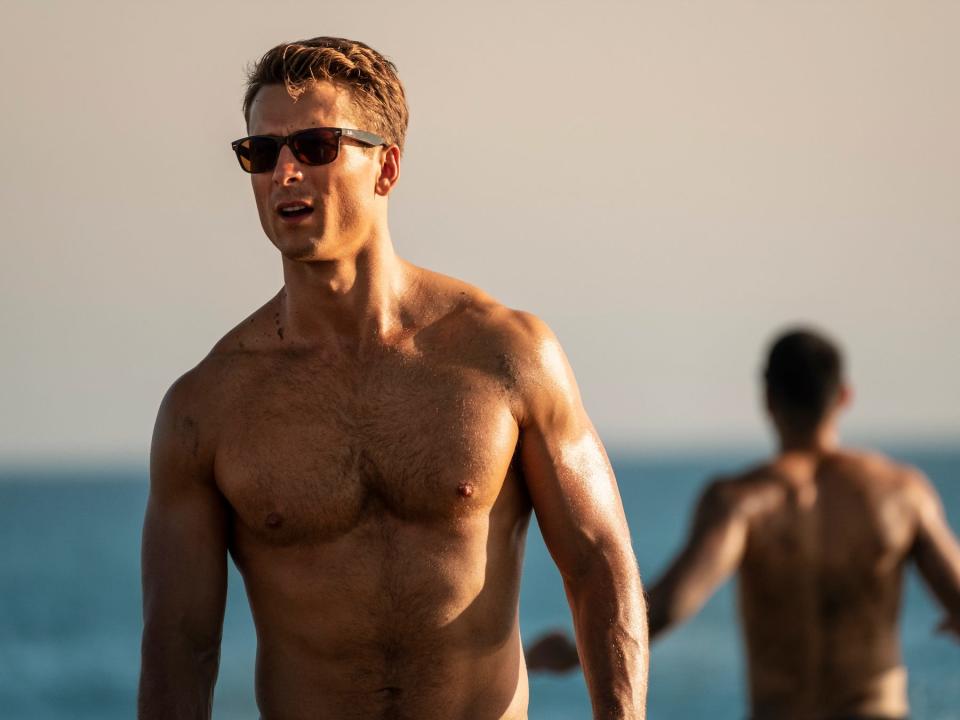 Glen Powell as Lt. Jake "Hangman" Seresin in "Top Gun: Maverick."