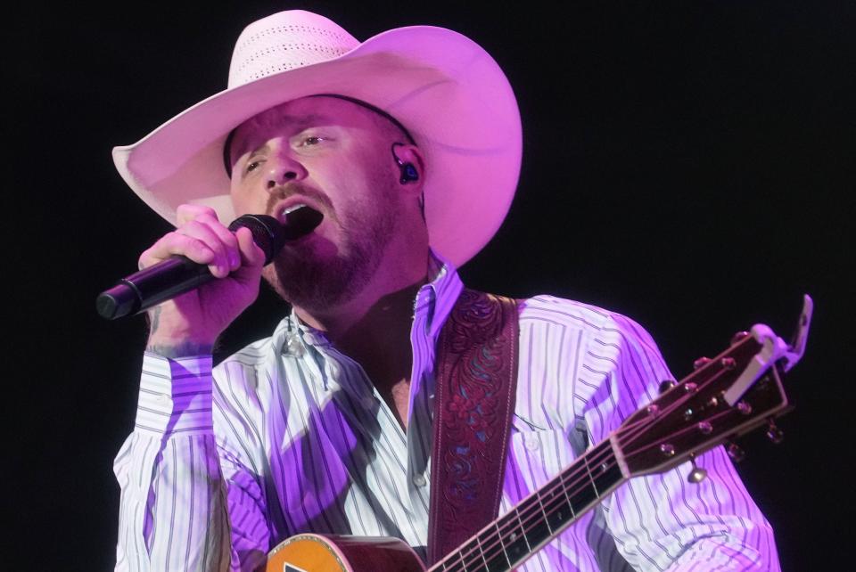 Cody Johnson performs with his band at Country Thunder Arizona in Florence on April 15, 2023.