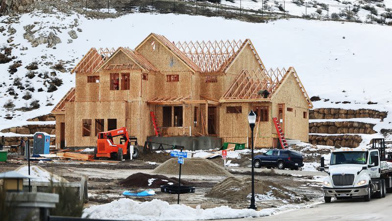 A single-family home in Herriman is seen under construction on Jan. 11. Utah is one of 18 states where it is cheaper to build than to buy a home. 